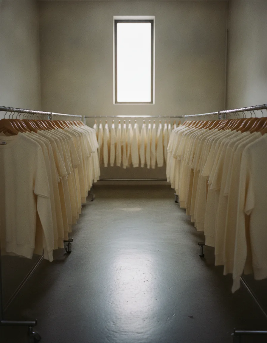 Blank rail — 28 bodies, undyed